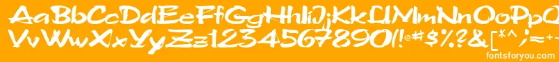 TriRegular-Schriftart – Weiße Schriften auf orangefarbenem Hintergrund