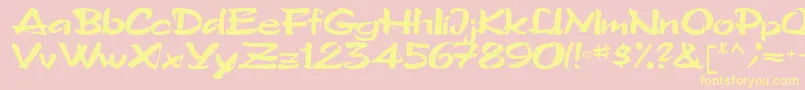 TriRegular Font – Yellow Fonts on Pink Background