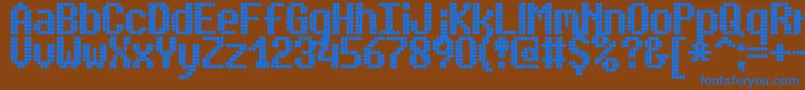 SimpletonBrk Font – Blue Fonts on Brown Background