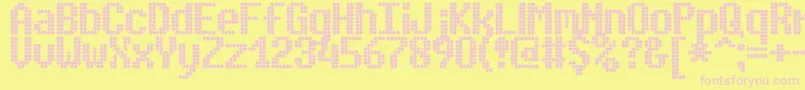 SimpletonBrk-fontti – vaaleanpunaiset fontit keltaisella taustalla
