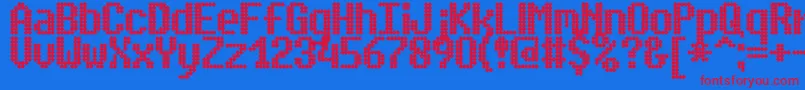 SimpletonBrk Font – Red Fonts on Blue Background