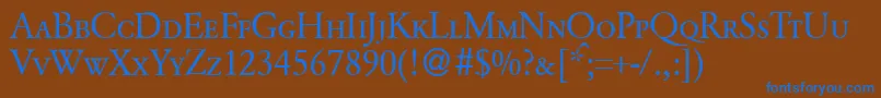GarondcapsdbNormal Font – Blue Fonts on Brown Background