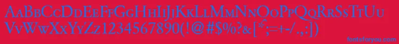 GarondcapsdbNormal Font – Blue Fonts on Red Background