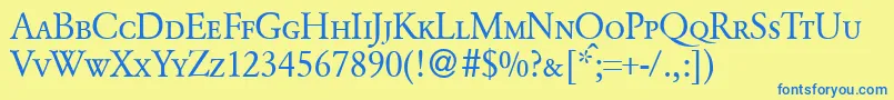 GarondcapsdbNormal Font – Blue Fonts on Yellow Background