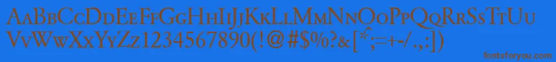 GarondcapsdbNormal Font – Brown Fonts on Blue Background