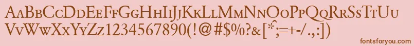 フォントGarondcapsdbNormal – ピンクの背景に茶色のフォント