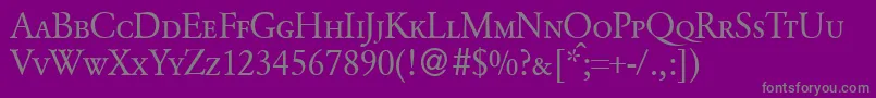 GarondcapsdbNormal-Schriftart – Graue Schriften auf violettem Hintergrund