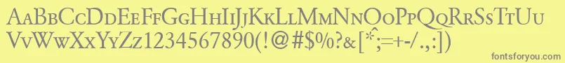 GarondcapsdbNormal Font – Gray Fonts on Yellow Background