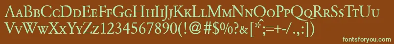 GarondcapsdbNormal Font – Green Fonts on Brown Background
