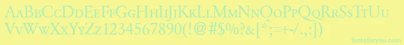 fuente GarondcapsdbNormal – Fuentes Verdes Sobre Fondo Amarillo