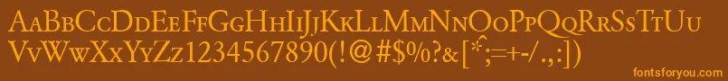 GarondcapsdbNormal Font – Orange Fonts on Brown Background