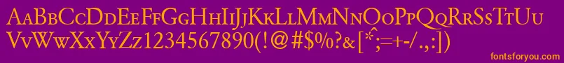 GarondcapsdbNormal Font – Orange Fonts on Purple Background