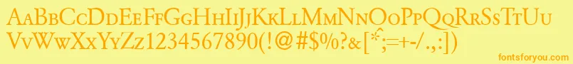 Шрифт GarondcapsdbNormal – оранжевые шрифты на жёлтом фоне