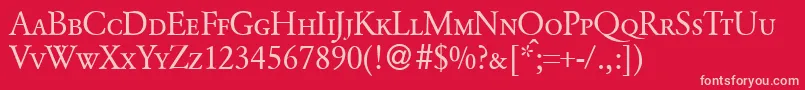GarondcapsdbNormal Font – Pink Fonts on Red Background