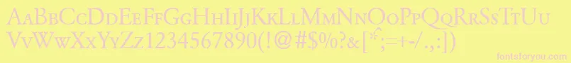 GarondcapsdbNormal Font – Pink Fonts on Yellow Background