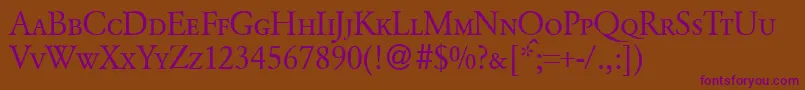 GarondcapsdbNormal Font – Purple Fonts on Brown Background