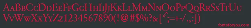 GarondcapsdbNormal Font – Red Fonts on Black Background