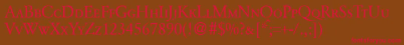 GarondcapsdbNormal-Schriftart – Rote Schriften auf braunem Hintergrund
