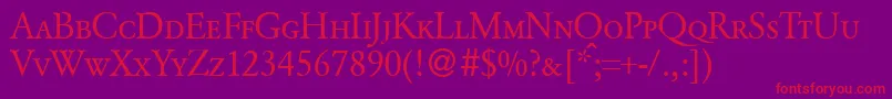 GarondcapsdbNormal-Schriftart – Rote Schriften auf violettem Hintergrund