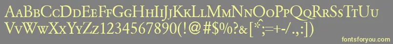 GarondcapsdbNormal Font – Yellow Fonts on Gray Background