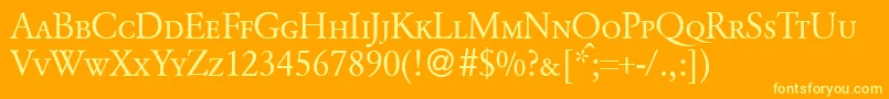 GarondcapsdbNormal Font – Yellow Fonts on Orange Background