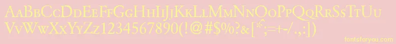 GarondcapsdbNormal Font – Yellow Fonts on Pink Background