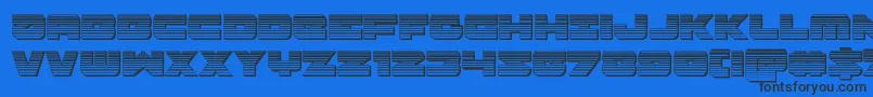 フォントBanjinchrome – 黒い文字の青い背景