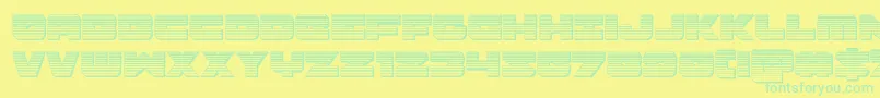 Banjinchrome-Schriftart – Grüne Schriften auf gelbem Hintergrund