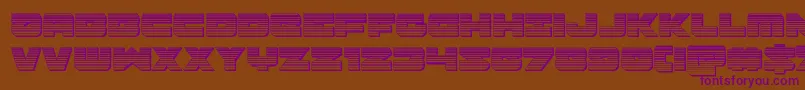 Czcionka Banjinchrome – fioletowe czcionki na brązowym tle