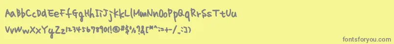 HomeworkNormal Font – Gray Fonts on Yellow Background
