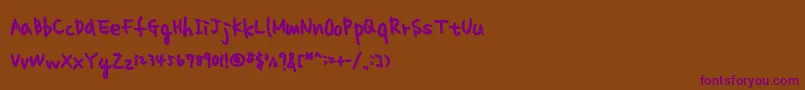 Шрифт HomeworkNormal – фиолетовые шрифты на коричневом фоне