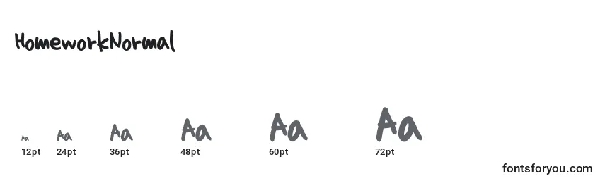 HomeworkNormal Font Sizes
