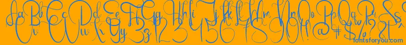 EmanuelaBold Font – Blue Fonts on Orange Background
