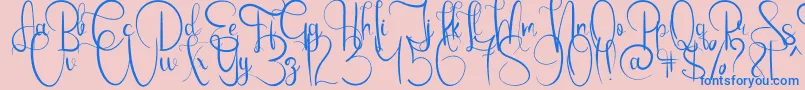 EmanuelaBold Font – Blue Fonts on Pink Background