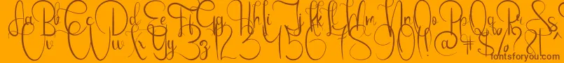 EmanuelaBold Font – Brown Fonts on Orange Background