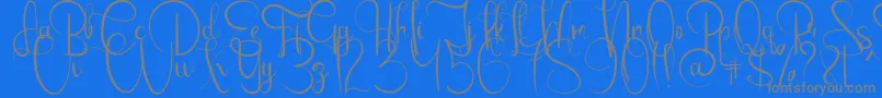 EmanuelaBold Font – Gray Fonts on Blue Background