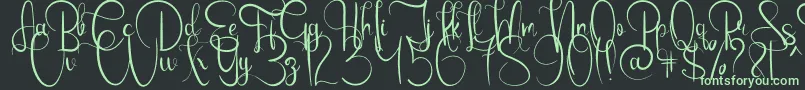 EmanuelaBold Font – Green Fonts on Black Background