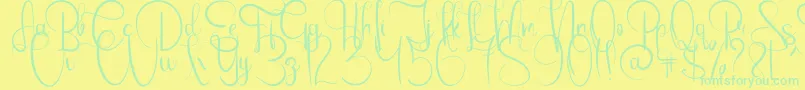 EmanuelaBold Font – Green Fonts on Yellow Background