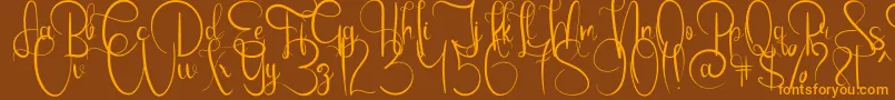 EmanuelaBold Font – Orange Fonts on Brown Background