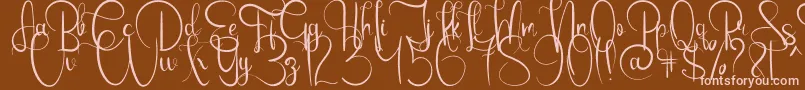 EmanuelaBold Font – Pink Fonts on Brown Background