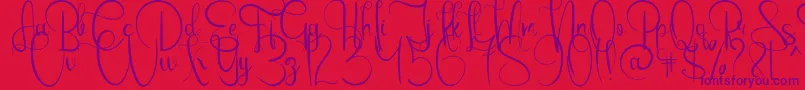 EmanuelaBold Font – Purple Fonts on Red Background