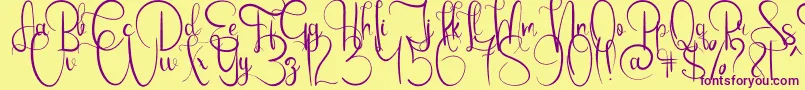EmanuelaBold Font – Purple Fonts on Yellow Background