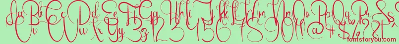 EmanuelaBold Font – Red Fonts on Green Background