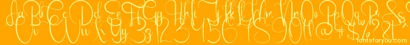 EmanuelaBold Font – Yellow Fonts on Orange Background