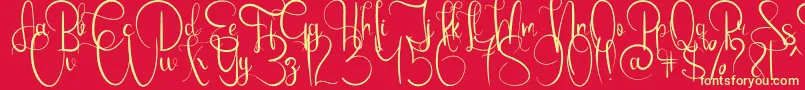 EmanuelaBold Font – Yellow Fonts on Red Background