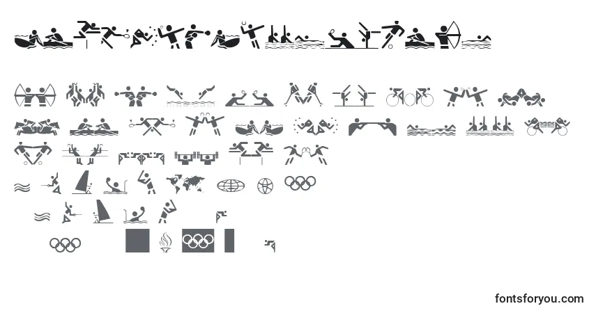 A fonte OlympiconsRegular – alfabeto, números, caracteres especiais