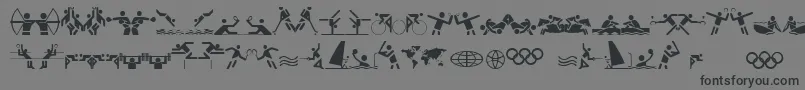 OlympiconsRegular-fontti – mustat fontit harmaalla taustalla