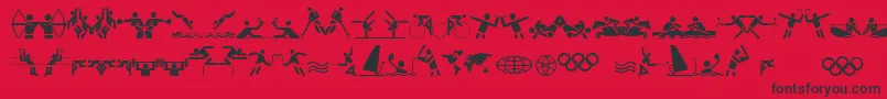 OlympiconsRegular-Schriftart – Schwarze Schriften auf rotem Hintergrund
