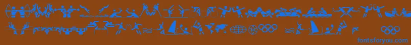 OlympiconsRegular Font – Blue Fonts on Brown Background