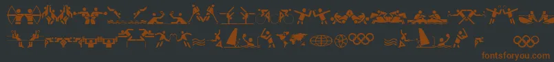Czcionka OlympiconsRegular – brązowe czcionki na czarnym tle